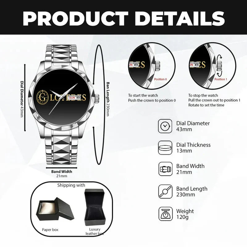 ESTEP HH01-K98 Personalized Name Watch for Men – Custom Initial Gift