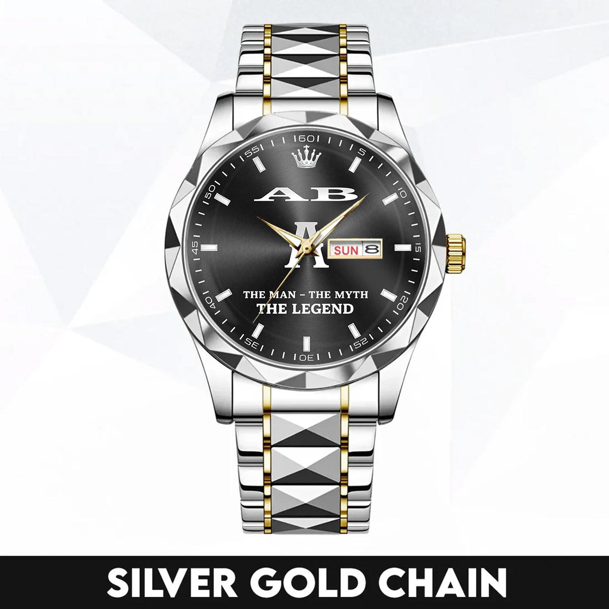 AB LELAND HH02-K98 Personalized Name Watch for Men – Custom Initial Gift