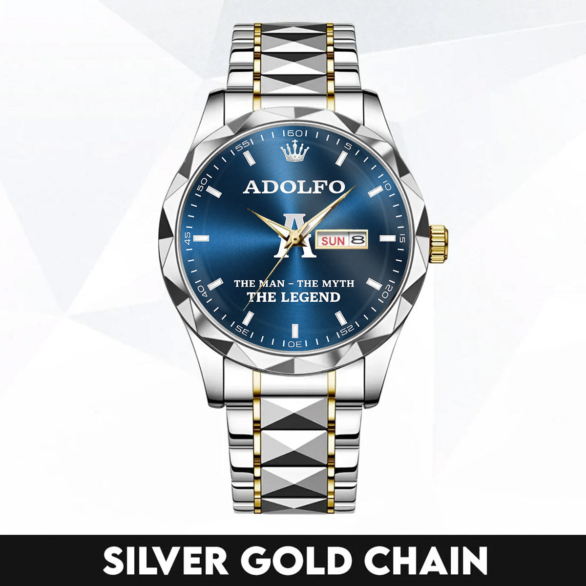 ADOLFO HH04-K98 Personalized Name Watch for Men – Custom Initial Gift