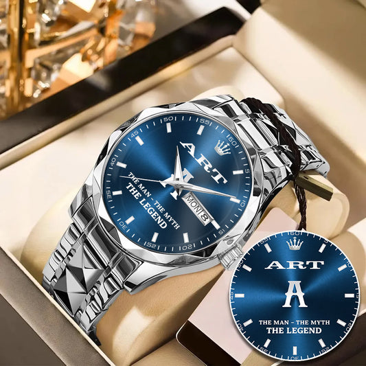 ART HH04-K98 Personalized Name Watch for Men – Custom Initial Gift