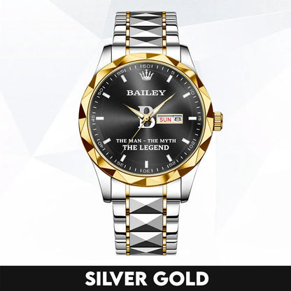 BAILEY HH02-K98 Personalized Name Watch for Men – Custom Initial Gift