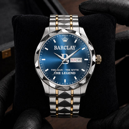 BARCLAY HH04-K98 Personalized Name Watch for Men – Custom Initial Gift