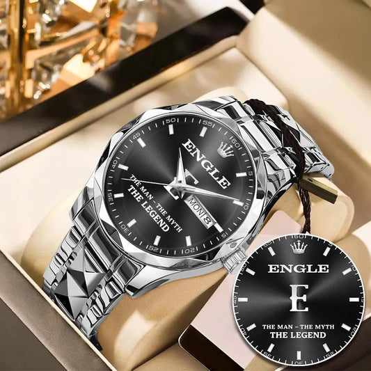ENGLE LELAND HH02-K98 Personalized Name Watch for Men – Custom Initial Gift
