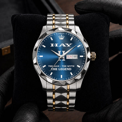 HAY HH04-K98 Personalized Name Watch for Men – Custom Initial Gift