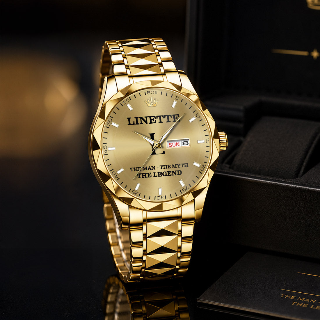 LINETTE HH01-K98 Personalized Name Watch for Men – Custom Initial Gift