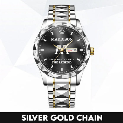 MADDISON HH02-K98 Personalized Name Watch for Men – Custom Initial Gift