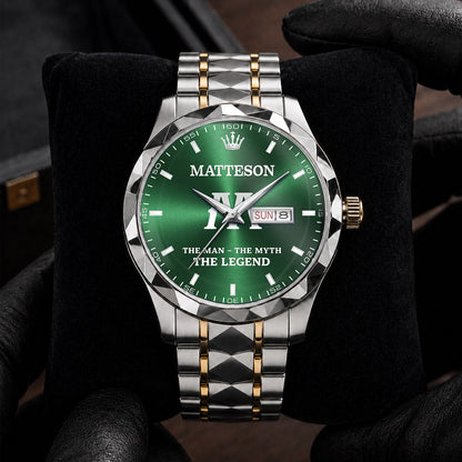 MATTESON HH03-K98 Personalized Name Watch for Men – Custom Initial Gift