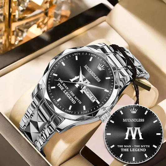 MCCANDLESS HH02-K98 Personalized Name Watch for Men – Custom Initial Gift