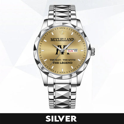 MCCLELLAND HH01-K98 Personalized Name Watch for Men – Custom Initial Gift