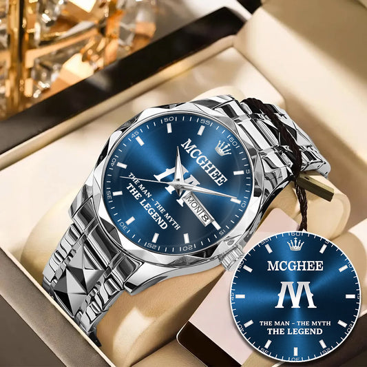 MCGHEE HH04-K98 Personalized Name Watch for Men – Custom Initial Gift