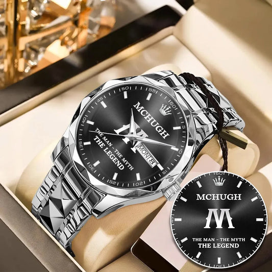 MCHUGH HH01-K98 Personalized Name Watch for Men – Custom Initial Gift