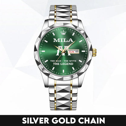 MILA HH03-K98 Personalized Name Watch for Men – Custom Initial Gift
