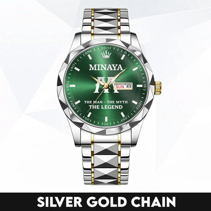 MINAYA HH03-K98 Personalized Name Watch for Men – Custom Initial Gift