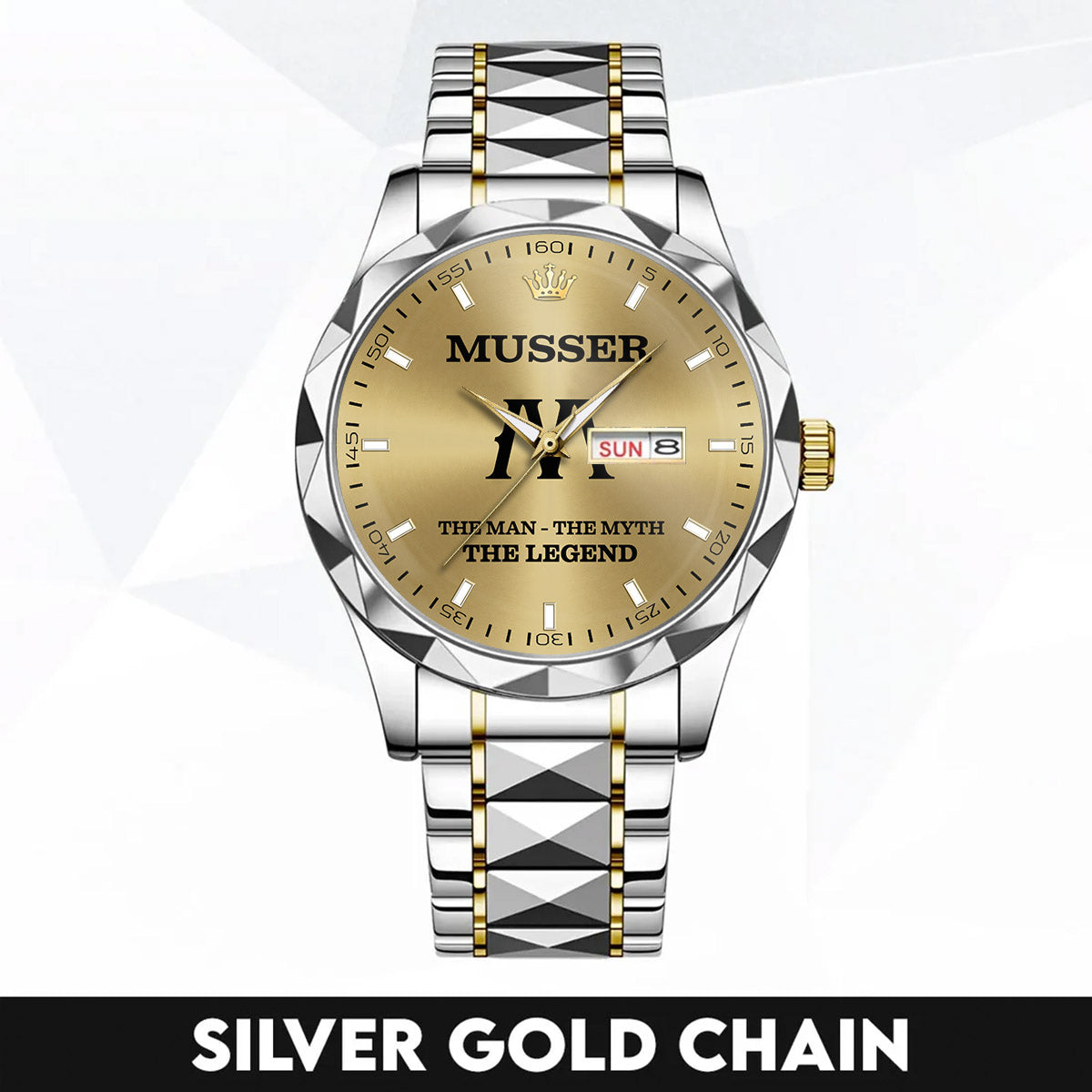 MUSSER HH01-K98 Personalized Name Watch for Men – Custom Initial Gift