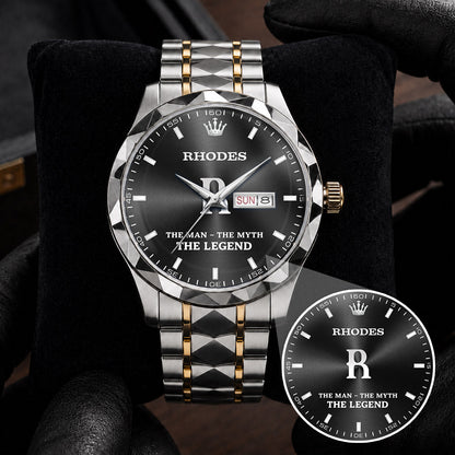 RHODES HH02-K98 Personalized Name Watch for Men – Custom Initial Gift