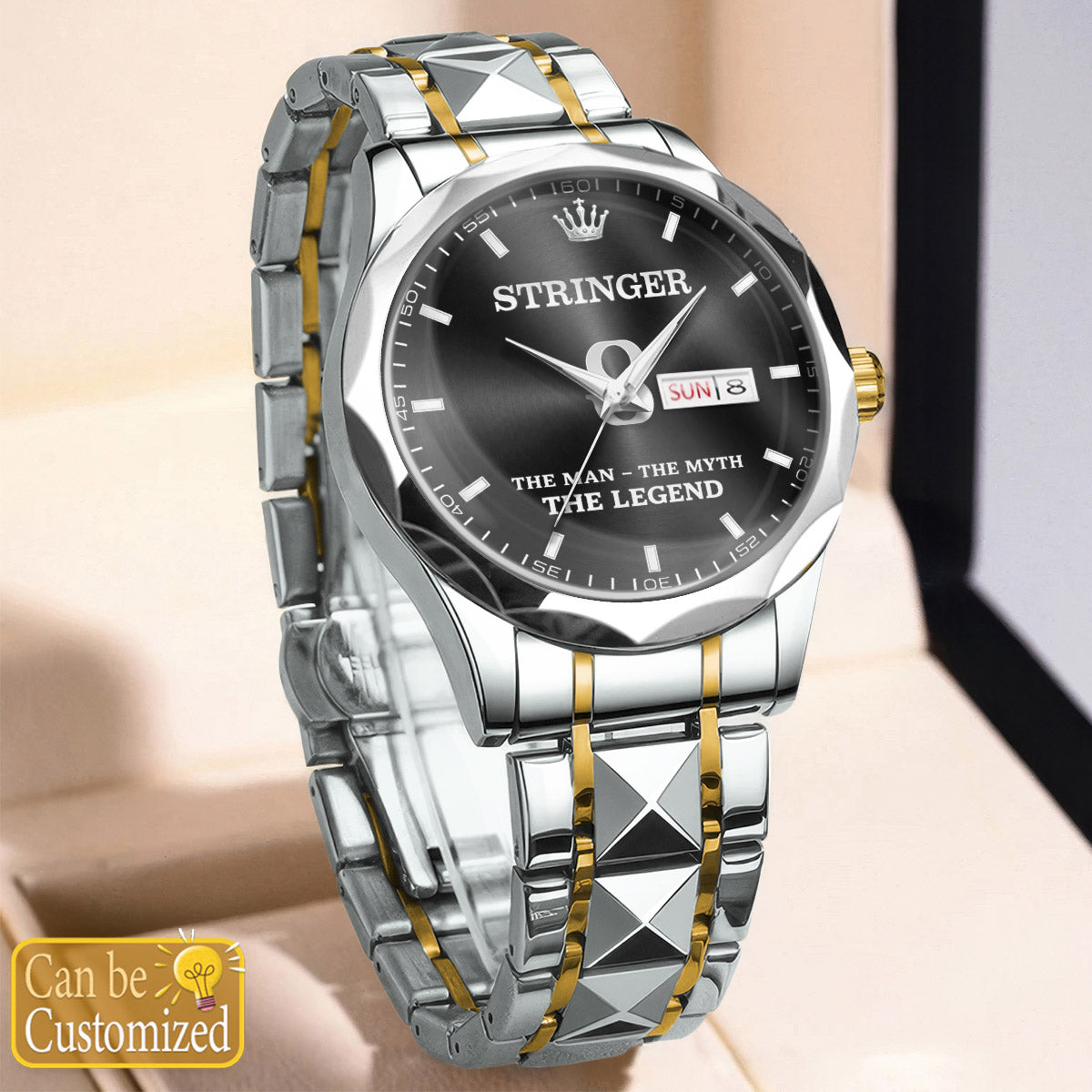 STRINGER HH02-K98 Personalized Name Watch for Men – Custom Initial Gift