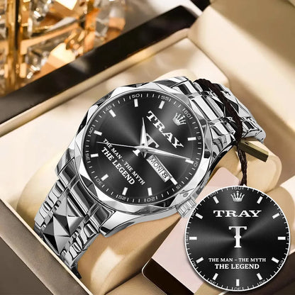 TRAY HH02-K98 Personalized Name Watch for Men – Custom Initial Gift