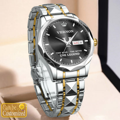 VERNON HH02-K98 Personalized Name Watch for Men – Custom Initial Gift