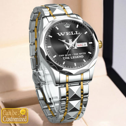 WELL HH02-K98 Personalized Name Watch for Men – Custom Initial Gift