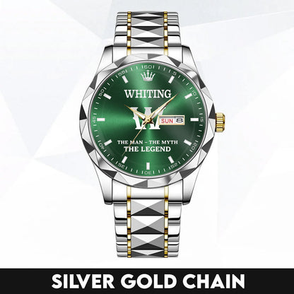 WHITING HH03-K98 Personalized Name Watch for Men – Custom Initial Gift