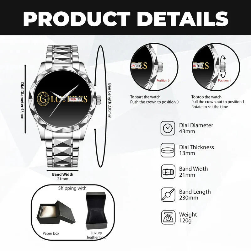 Glotedes K04 Custom Engraved & Personalized Watches for Men