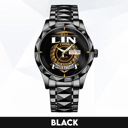 LIN K3579-02 Luxury Alloy-Men Watch, Personalized Premium Gift for Anniversary
